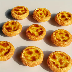 Realistic Egg Tart PVC Food Model Display Party Decor Photography Props Yellow