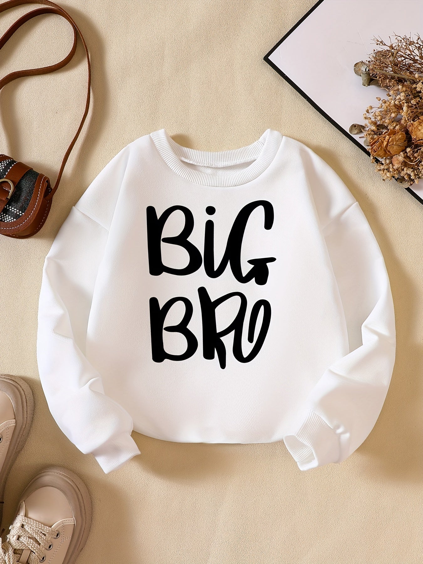 Kids' Letter Graphic Crew Neck Sweatshirt for Boys Girls