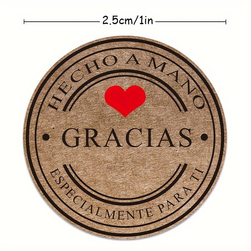 500pcs Spanish Thank You Label Stickers for DIY Albums & Decoration