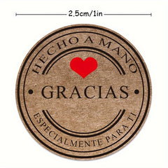 500pcs Spanish Thank You Label Stickers for DIY Albums & Decoration