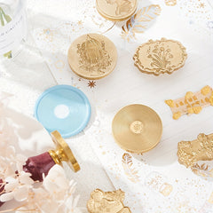 40mm Fire Paint Brass Craft Seal Striped Classical Record