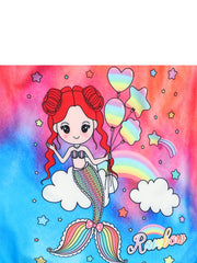Toddler Girls Swimsuit Tie Dye Mermaid Rainbow Print Sleeveless Swimwear