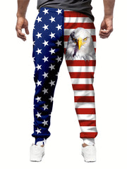 American Flag Print Men's Sweatpants with Pockets Drawstring