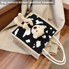 Bear Tote Cartoon Bag Handbag Lunch Box Bag For Shopping Travel