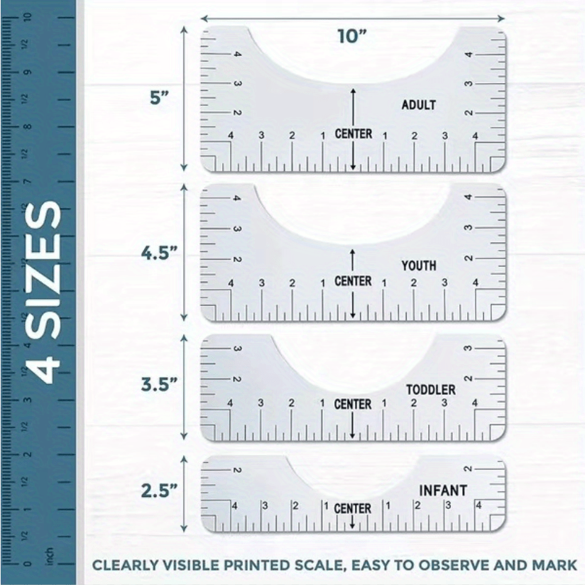 Tshirt Ruler Guide For Vinyl Alignment HTV Sublimation Heat Press Tool