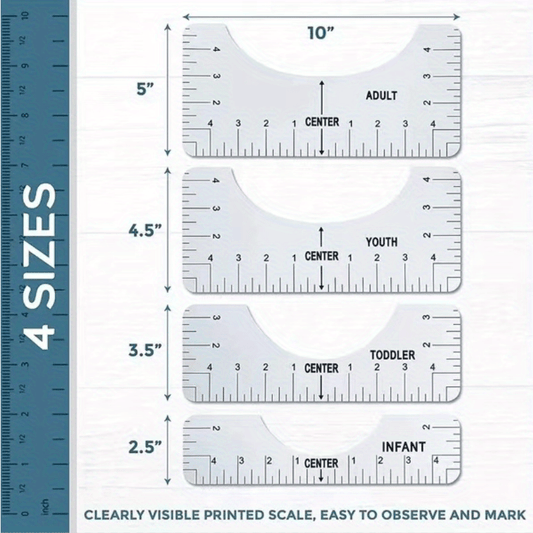 Tshirt Ruler Guide For Vinyl Alignment HTV Sublimation Heat Press Tool