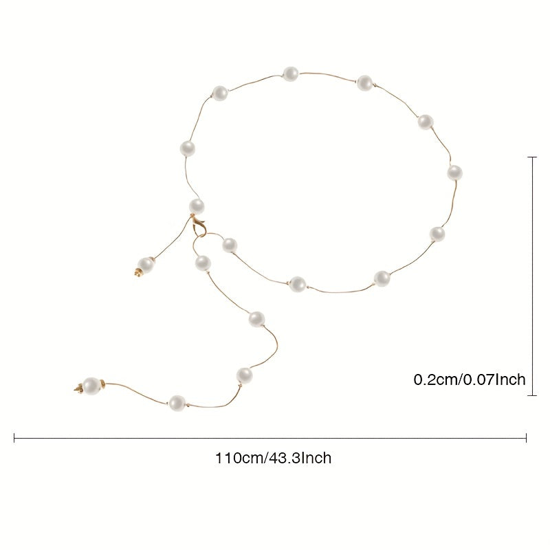Faux Pearl Thin Belt Women's Waist Chain Waistband