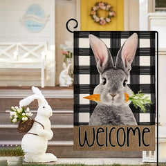 Easter Garden Flag Welcome Spring Bunny Carrot Farmhouse Holiday Decoration