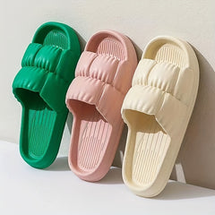 Women's Pleated Cloud Slides Soft Sole Non Slip Home Shower Slides