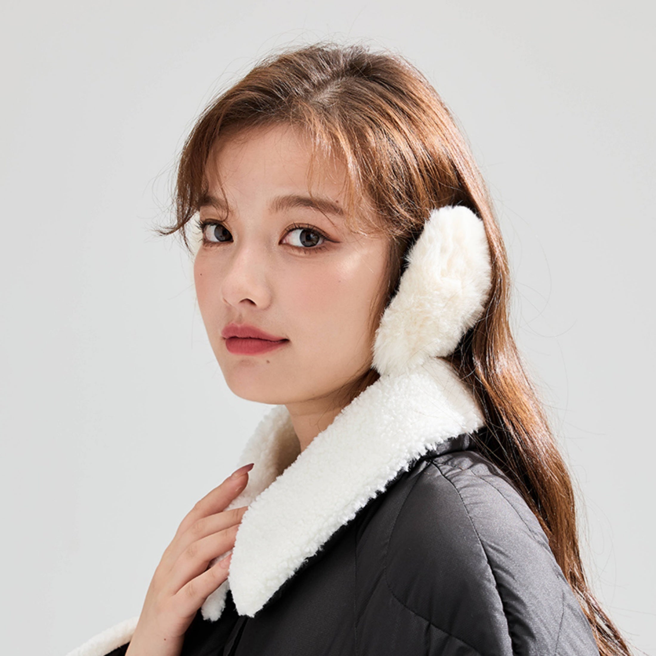 Soft Fluffy Women's Winter Ear Warmers Non Slip Fit for Skiing