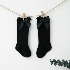 Girls Bow Knit Socks for Autumn & Winter