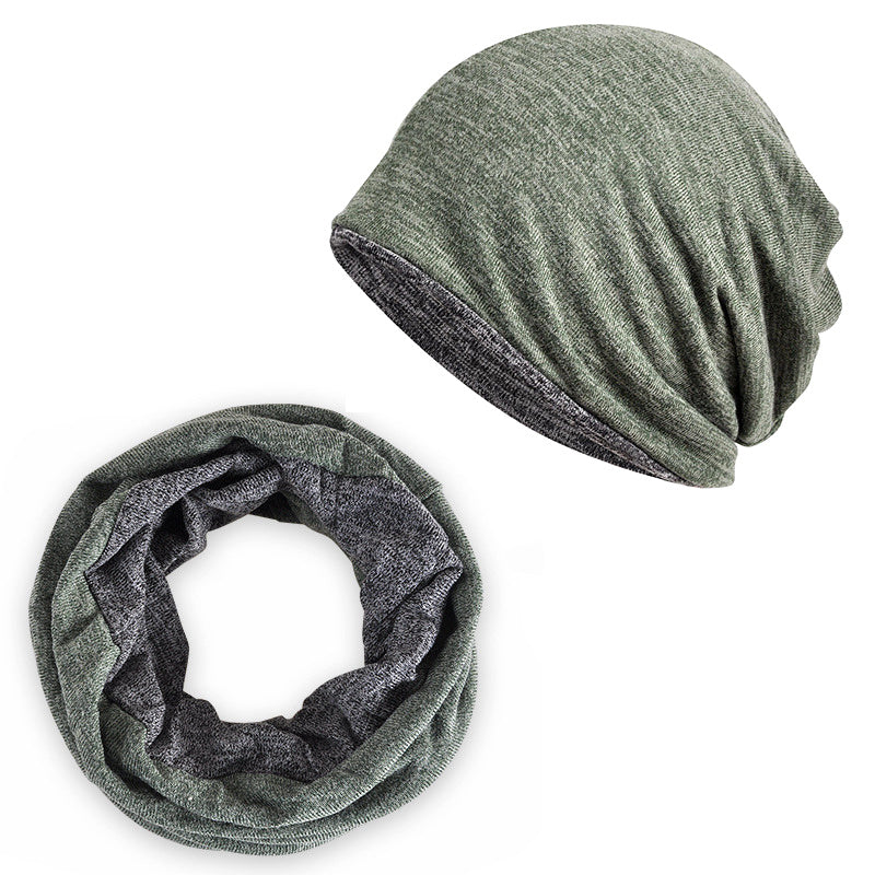 Slouch Sports Knitted Beanie Cap Headscarf 2 In 1 Winter Hat