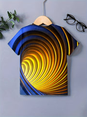 3D Vision Illusion Graphic T Shirt for Boys - Casual and Stretchy Tee