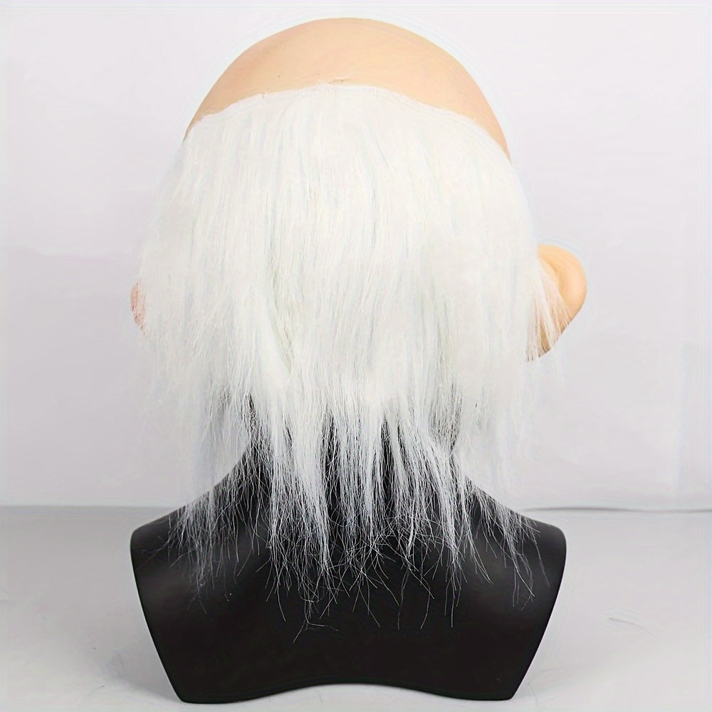 Funny Open Mouth Bald Man Party Mask Wrinkled Male Costume for Halloween