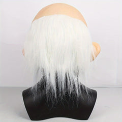Funny Open Mouth Bald Man Party Mask Wrinkled Male Costume for Halloween