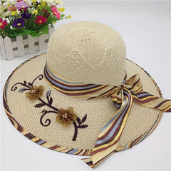 Breathable Sun Hat Ribbon Bowknot Decor Bucket Hat Women