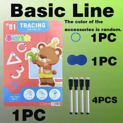Kids Writing Practice Book with 2 Erasable Pens Alphabet Numbers Tracing & Color