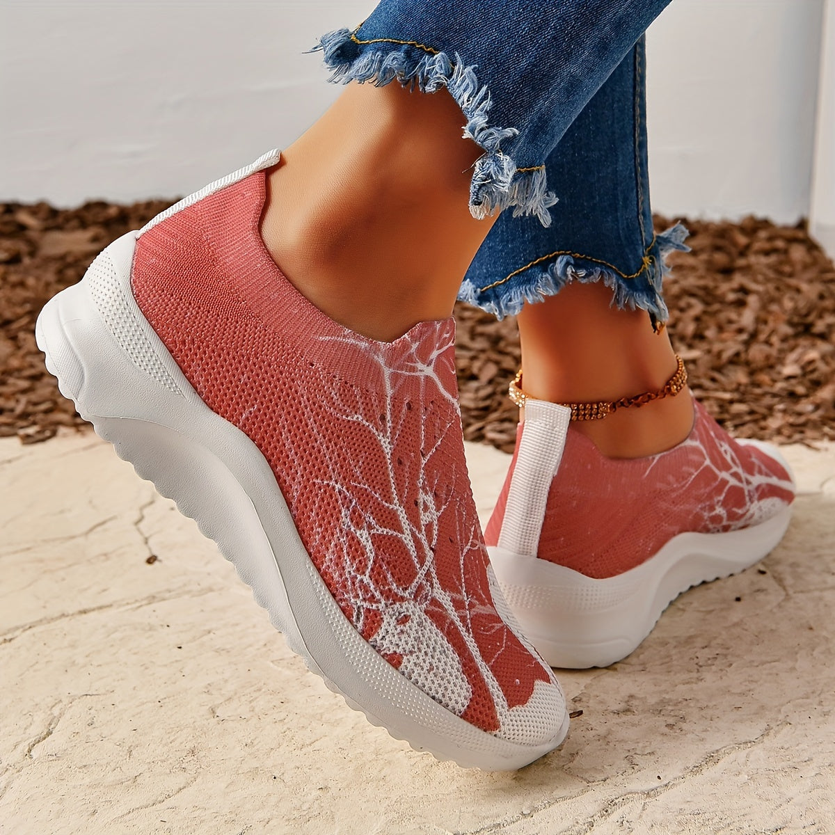 Christmas Women's Reindeer Pattern Soft Sole Sports Shoes