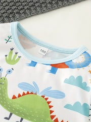 Boys Monster Pajamas Set Long Sleeves Cozy Homewear