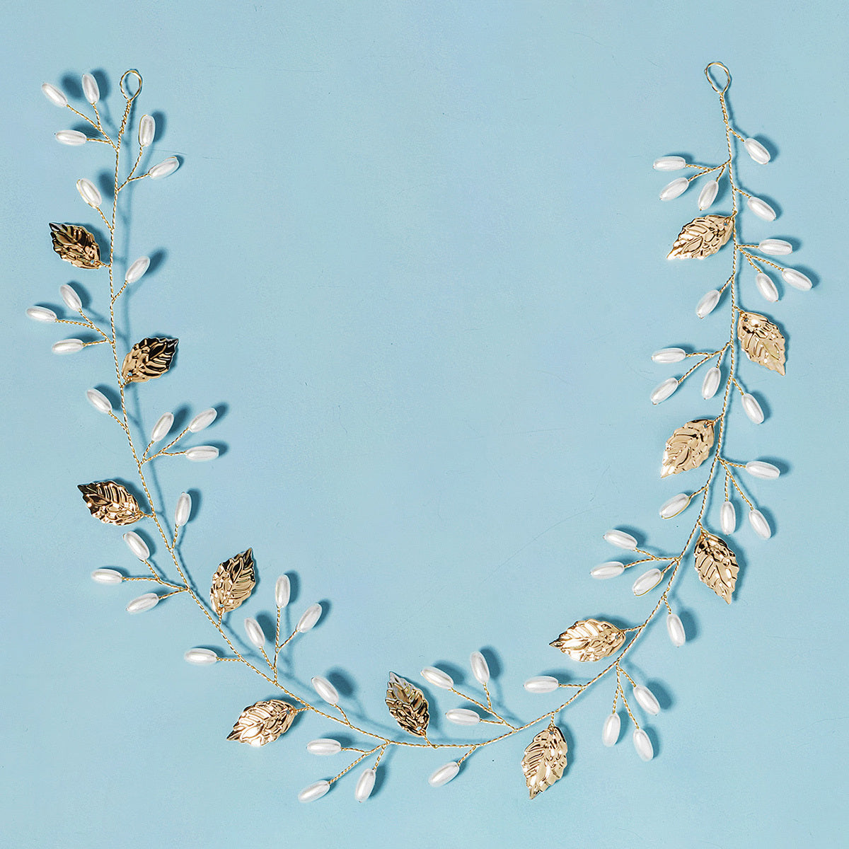 Pearl Leaves Headband for Bride Bridesmaid