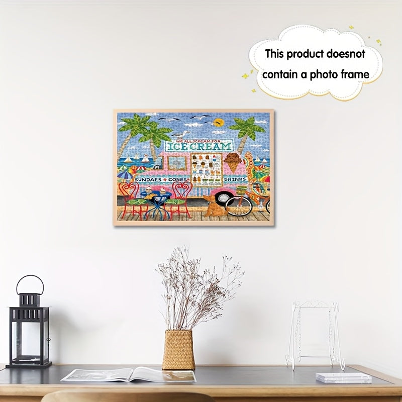 1000pcs Beach & Ice Cream Truck Jigsaw Puzzle High Complexity Skill Level
