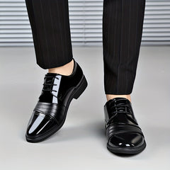 Men's Leather Oxford Shoes British Style Non Slip Dress Shoes