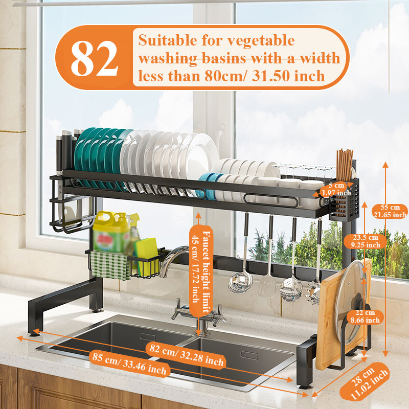 Kitchen Sink Storage Rack Dish Rack Carbon Steel Tableware Shelf