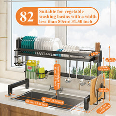 Kitchen Sink Storage Rack Dish Rack Carbon Steel Tableware Shelf
