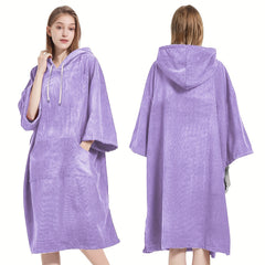 Microfiber Hooded Towel Soft Beach Wrap with Pocket