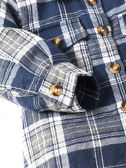 Boys Plaid Flannel Shirts Long Sleeve Button Down - Spring Fall Outwear