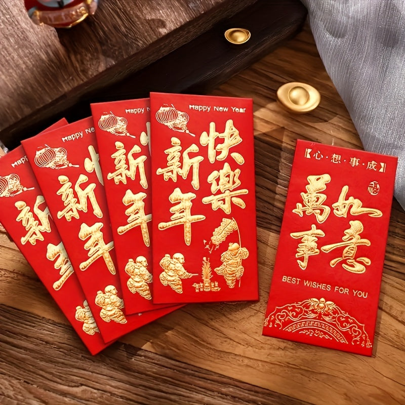 12/24pcs Red Pocket Lucky Money Bag Creative Red Envelopes For Blessing
