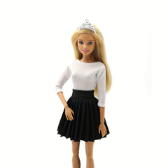 2pc Set Pleated Skirt Shirt for 11-81inch Dolls Model Party Dress Up Costumes