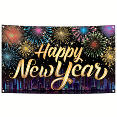 1pc Happy New Year Banner Large Party Wall Hanging Decoration