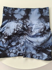 High Waist Tie Dye Yoga Shorts for Women Butt Lifting Leggings