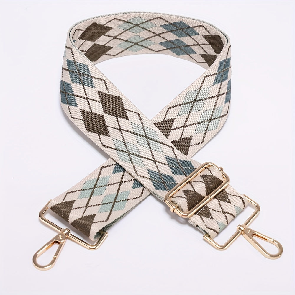 Colorful Geometric Pattern Bag Strap Lightweight Adjustable Travel Accessories