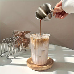 420ml Retro Transparent Glass Water Cup for Outdoor Camping Picnic Travel
