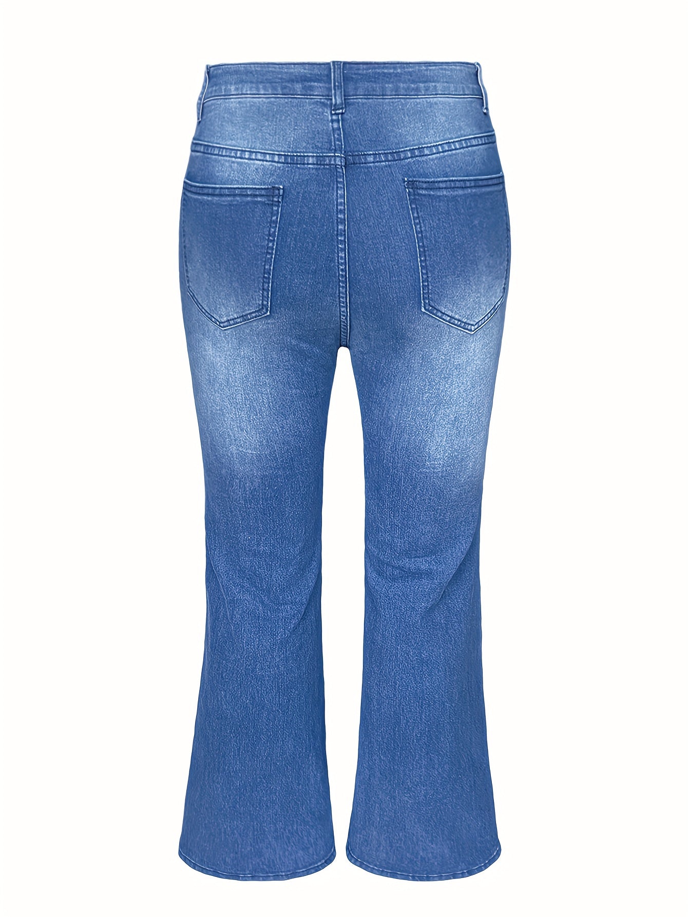 Flared Leg High Rise Stretch Jeans for Plus Size Women