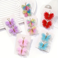 2pcs Butterfly Hair Clips for Baby Girls' Birthday Parties
