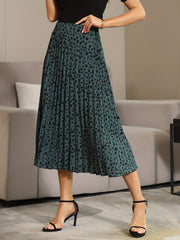Dalmatian Print Pleated Skirt for Women