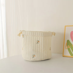 Stylish Embroidered Cotton Storage Basket