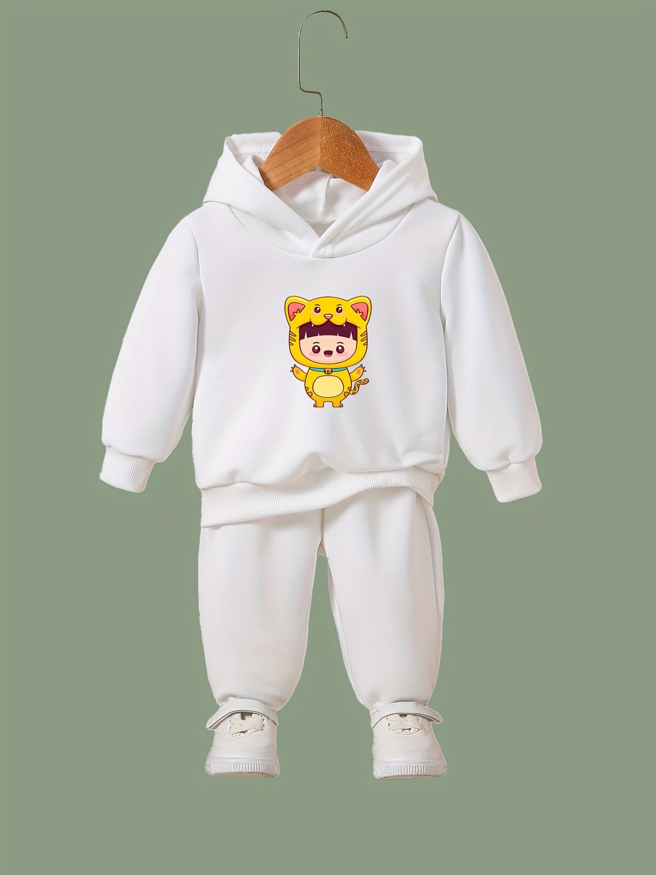 Cartoon Boy Print 2pcs Girls Outfits For Sports Spring Fall Outdoor Gift