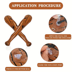 2pcs Inflatable Baseball Bat Wooden Sticks Man Cave Accessories
