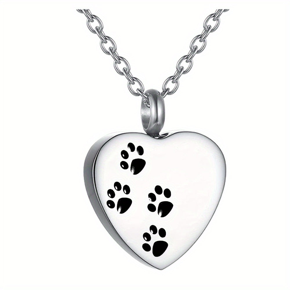 Pet Memorial Necklace Heart Pendant Cremation Urn Jewelry for Ashes