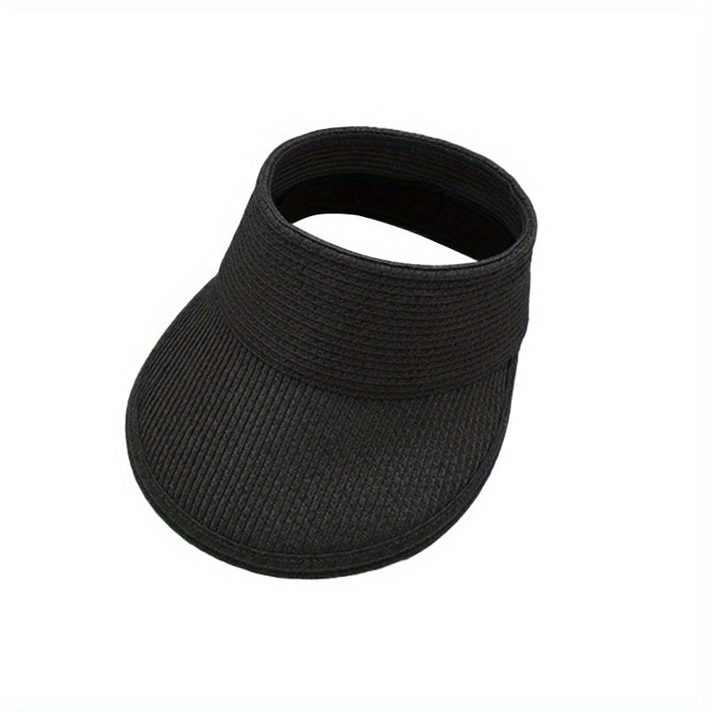 Summer Sunshade Sunscreen Straw Hat Foldable Empty Top Hat