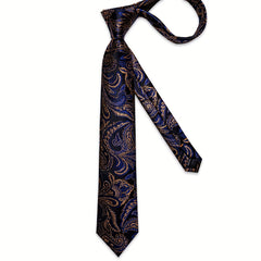 Purple Paisley Silk Tie Set - Wedding Business Party
