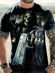 Men's 3D Skeleton Tee for Summer Activities