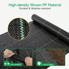 Heavy Duty Weed Barrier Landscape Fabric 3.2oz Gardening Mat Ground Cover