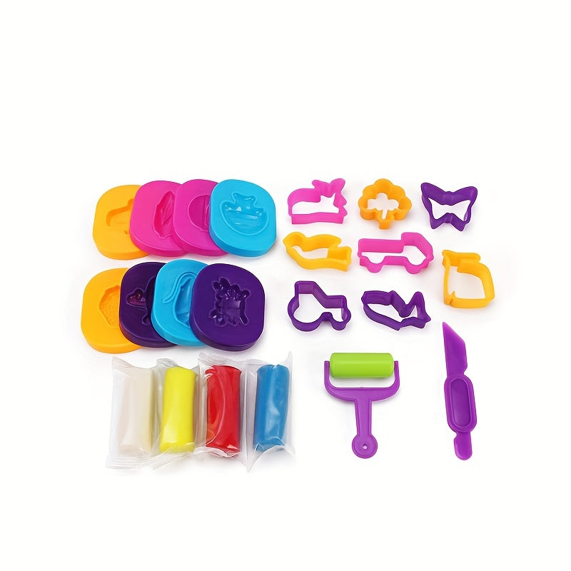 Kids Art Dough Colored Clay Toys Plasticine Mold Tools Pressing Gift