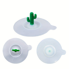 Cactus Silicone Cup Lids Creative Replaceable Coffee Cup Cover Mug Cover