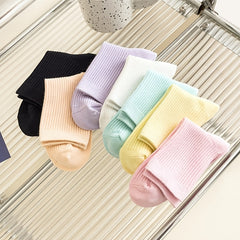 7 Pairs Solid Socks Comfy & Breathable Women's Stockings